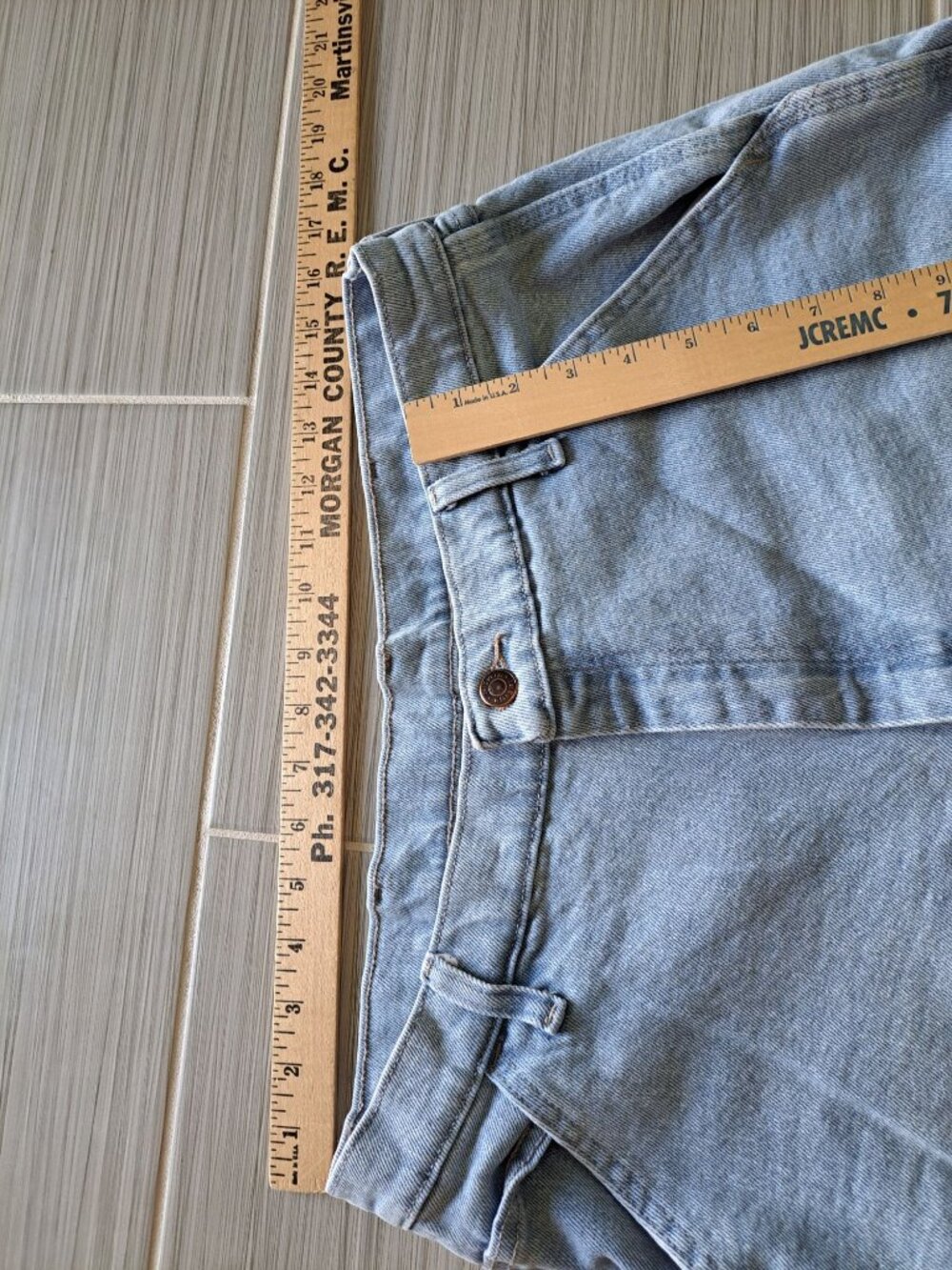 Vtg Wrangler Carpenter Denim Shorts Men's Size 34 Workwear Yorts Utility - Picture 9 of 11